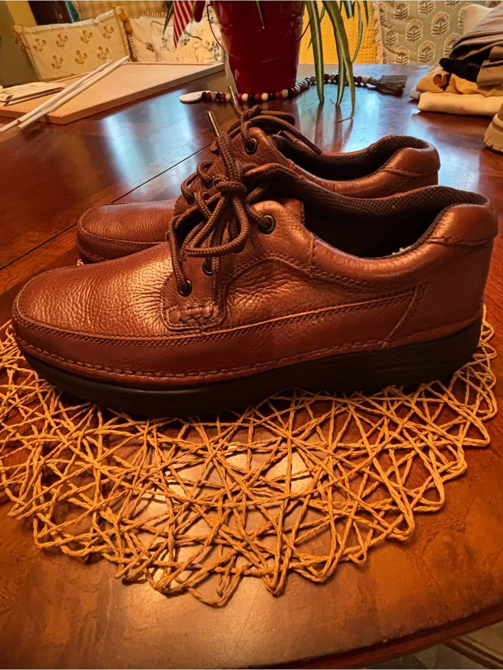 Nunn Bush Brown Leather Casual Lace-Up Loafers